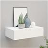Homgoday Mensola con cassetto da parete in MDF bianco 40 x 23,5 x 10 cm Scaffale da parete galleggiante con cassetti, armadio di stoccaggio, per corridoio, soggiorno, camera da letto, cucina