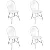 vidaXL 4X Massello di Hevea Sedie da Pranzo Arrotondate Bianco Cucina Seggiole
