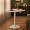 buybyroom Tavolo da Pranzo Rotondo Piccolo, Tavolo da Cucina, Tavolo da Bar, Tavolo Rotondo, 80 cm, Bianco