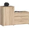 AKORD | Armadio 2 in 1 + Organize Scarpiera Portascarpe in legno | Grande Capacità di Stoccaggio Salva-Spazio per il Corridoio | Moderne | 98,4 x 68/43 x 33 cm | Peso 29 kg | Rovere di Sonoma