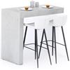 Mobili Fiver, Penisola Evolution 120x60, Grigio Cemento, Tavolo Penisola Cucina per 4 persone, Made in Italy