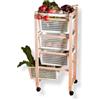 Mottiwood Carrello da Cucina, Carrelli Salvaspazio, 4 Ceste, Legno di Faggio Naturale, 36.2x30x82.3 cm, Montato, Made in Italy (Naturale)