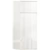 HOMCOM Mobiletto Bagno Sospeso con Cassetto e Anta Lucida, Pensile Bagno con Ripiano in Vetro Temperato Regolabile, Mobile a Parete Multiuso, 30x34x79.4 cm, Bianco Lucido
