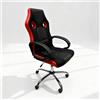 Generico Sedia/Poltrona da Gaming in Ecopelle e rete traspirante imbottita regolabile e reclinabile con base cromata