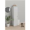 Bissolo Casa Armadio Multiuso Colonna Mod. Space 1 Anta - 39,4x41,5xH175,4 cm Bianco Opaco, 3 Ripiani Regolabili, Maniglia Silver, Kit Smontato