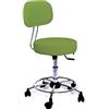 GALIZIA prjme Sgabello con Ruote e Schienale Girevole, Sgabello Lavoro con Schienale ed Altezza Regolabili, per Centri Estetici, Tatuatori, Imbottitura Alta 7cm, Prodotto Italiano (VERDE)
