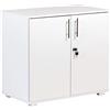 MMT Furniture Designs Ltd Armadietto da ufficio con 2 ante e serratura, altezza 73 cm, altezza regolabile, bianco