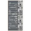 Panorama Tappeto Vinile Cucina Bagno - Varie Dimensioni - (Cucina Stoviglie Grigio 80x150 cm)