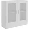 vidaXL Armadietto con Vetrina Bianco 82,5x30,5x80 cm Legno Multistrato