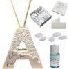 Regalami.Shop bomboniera profumatore in Marmo di Carrara Completo di Scatola, Confetti, Essenza, Nastro e bigliettino (Lettera a)