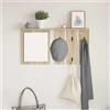 Generico Appendiabiti a Muro con Specchio Rovere Sonoma 85 x 10 x 45 cm,Beige,6.67kg,874485