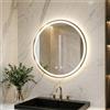Clevich Specchio da Bagno LED Rotondo 60 cm, specchio con illuminazione 3 tonalità di luce dimmerabili, touch switch, antiappannamento, vetro temperato, specchio bagno con luce integrata