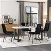 KUAKE Tavolo da pranzo 117x68cm con 4 sedie Set, Tavolo da pranzo rettangolare moderno Set da cucina, Gambe del tavolo nere (Sedia da pranzo nera)