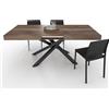 VE.CA.s.r.l. VE.CA - Tavolo allungabile Polinesia - Con porta allunghe - Struttura acciaio nero - Piano legno 150x90 cm - altezza 80 cm - Colore Noce - Ideale per tavolo da Pranzo - Made in Italy