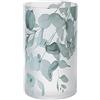 Hervit Vaso in Vetro Satinato con Decoro Floreale Blu Botanic Ø12x20 cm
