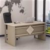 Homidea BOSS Scrivania 150 x 72 x 75,6 cm - Moderno tavolo da ufficio per home office o studio (Beige Travertino)