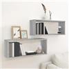 IBUQDDV Mensole a Cubo da Parete in Legno Multistrato Grigio Sonoma, Scaffale Portaoggetti con Ampio Spazio per Libri CD Fiori, Montaggio Facile, Robusto e Stabile, Ideale