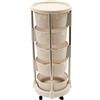 Beaudreaul Carrello da cucina con 5 ripiani e ruote, carrello da cucina portatile, carrello da cucina, per studio, aule, cucina, ecc. (Kaki)
