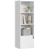 eSituro Libreria 3 Scomparti 1 Armadietto 34x24x106 cm Bianco | Verticale; Truciolare e MDF; Salvaspazio; Studio ufficio; Montaggio facile