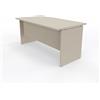 Tickoffice Scrivania lineare con piano e gambe in legno da ufficio, studio, cameretta (160x80, Rovere Portofino)