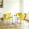 Chleby Set di 4 Sedie da Pranzo impilabili Sedia Polipropilene Sedie in Plastica Sedie da Cucina adatte per Sala da Pranzo, Soggiorno, Cucina, Giardino Giallo