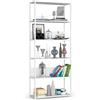 AKORD | Scaffalatura Metallo 80 cm | Mensole Libreria | Salvaspazio | 6 ripiani | Scaffalature Metalliche | Robusto | Stabile | Mobiletto Multiuso | Moderne Bianco | Bianco