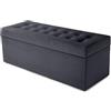 MG Design Pouf contenitore imbottito Grigio scuro - capacità ca. 140 L, fino a 300 kg, superficie morbida con leggero riflesso, struttura in legno massiccio, già montato e facile da pulire