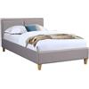 CARO-Möbel Letto imbottito ANAIS letto singolo, 120 x 200 cm, con rete a doghe, rivestimento in tessuto grigio antracite