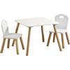 Kesper | Set seduta per bambini con tavolo e 2 sedie | Materiale: pannello di fibra - legno | robusto e stabile | Colore: bianco