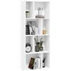 WOLTU Libreria Scaffale, Libreria a Cubi, Scaffale Espositivo | a 4 Ripiani, Portaoggetti Autoportante, con 8 Scomparti Aperti, per Salotto Camera da Letto, in Legno Bianco, 60x29x143,5 cm