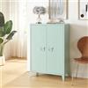 [en.casa] Armadietto da Ufficio Mobile in Acciaio per Archivio Armadio a 2 Ante e Ripiani 110 x 75 x 33 cm Verde Pastello
