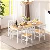 SogesHome Set da Pranzo con 1 Tavolo 4 Sedie in Legno MDF Design Semplice Set di mobili per la sala da pranzo Gruppo di Sedute Paul Tavolo da Pranzo Tavolo da pranzo
