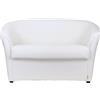 Totò Piccinni Divano POZZETTO 2 posti Alta QUALITA' Made in Italy A.76xL.123xP.67cm (Ecopelle Bianco)