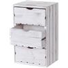 Mendler Comodino cassettiera HWC-C62 Serie Vintage 3 cassetti - Bianco