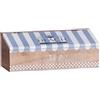 Generic Scatola Porta bustine di tè, Tisane,infusi, in Legno MDF Verniciato,a Tema Marino,Contenitore Porta gioie, aoggetti,Caramelle, 30x12,5x12 Cm