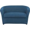 Totò Piccinni Divano POZZETTO 2 posti Alta QUALITA' Made in Italy A.76xL.123xP.67cm (Tessuto Blu Chiaro)