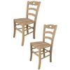 t m c s Tommychairs - Set 2 sedie modello Savoie per cucina bar e sala da pranzo, robusta struttura in legno di faggio levigato, non trattato, 100% naturale e seduta in legno