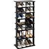 GIANTEX Scarpiera da Ingresso, Portascarpe a 7 Ripiani, Scaffale per 14 Scarpe, Stretto e Compatto per Salvaspazio, 45x25x110 cm (Nero, L)
