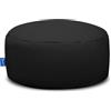 Bruni - Pouf rotondo, per interni ed esterni, ideale come poggiapiedi, per yoga o meditazione, taglia M, colore nero