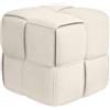 CLP Poggiapiedi Forinta in Velluto a Coste, Forma Quadrata Imbottita, Design Moderno Beige, Ideale per Soggiorno e Camera da Letto, Colore:Crema