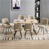 WAFTING Set di 6 Sedie Sala da Pranzo Girevoli, Rotazione 360°, Seduta Larga 48 cm, Sedie da Cucina Imbottite con Schienale Traforato, per Sala da Pranzo, Cucina e Reception, Kaki