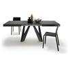 Mobili Fiver, Tavolo Allungabile Romina 140(220) x90 cm, Nero Frassino con Gambe in Ferro Nere, per 6-10 persone, Tavolo Cucina, Soggiorno, Made in Italy