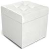 MG Design Pouf contenitore imbottito 45 × 45 cm Bianco - capacità ca. 50 L, fino a 300 kg, seduta morbida, struttura solida, già montato e facile da pulire