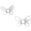 Arti & Mestieri Butterfly - Set di Ganci (2 Pezzi) da Muro Appendiabiti di Design 100% Made in Italy - in Ferro, 24 x 16 cm - Bianco Neve