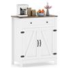 COSTWAY Mobile da Bagno, Armadietto da Dispensa per Cucina con Porte, Cassetto e Ripiano Regolabile, Stazione per Caffè da Pavimento per Sala da Pranzo, Soggiorno e Ingresso, 80 x 40 x 92 cm