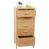 Mendler Cassettiera con 5 cassetti HWC-M24 100x50x40cm legno di bambù naturale