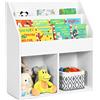COSTWAY Libreria Montessoriana per bambini, Scaffale Portagiochi con 3 Livelli e 2 Ripostigli, Antiribaltamento, Salvaspazio, per Cameretta, Stanza dei Giochi e Asilo, 72,5 x 30 x 80 cm