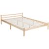 Homy Casa Letto matrimoniale alla francese in legno di pino massiccio e robusto, con ampio spazio sottoletto, color legno