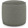 Deshome Pouf da esterno e interno - Pouf poggiapiedi tondo Ø 60 cm da giardino idrorepellente sfoderabile, Puff design moderno per divano soggiorno camera da letto Light Pouf Grigio marrone