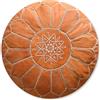 Poufs&Pillows Puffo Artigianale in Vera Pelle - Fatto A Mano - Venduto Imbottito - Cuscini Da Pavimento, Ottomano, Pouf (Marrone Sabbia)